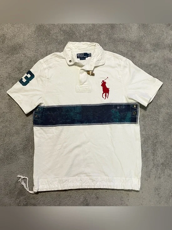 Polo Ralph Lauren Big Pony Custom Fit Polo Shirt Men’s L Nautical Toggle Rugby