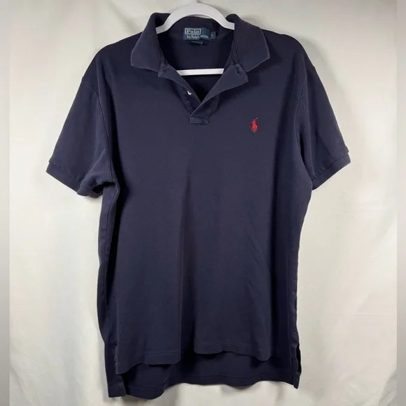 Polo by Ralph Lauren Men's Navy Blue Polo Shirt L