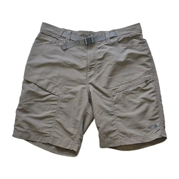 The North Face Paramount Trail Shorts Mens XL Olive Nylon Belted Cargo Hiking
