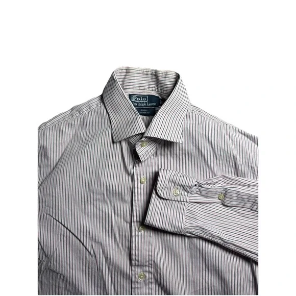 Polo Ralph Lauren Regent Dress Shirt Men's Size 16 Blue & Pink Stripes