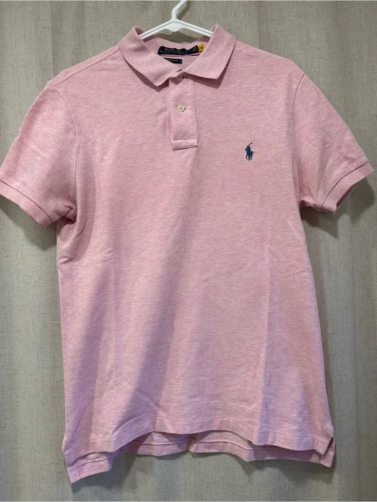 Ralph Lauren Pink Polo Shirt with Navy Label