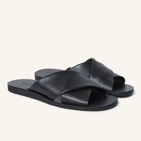 NEW Everlane The Day Crossover Sandal in Black leather