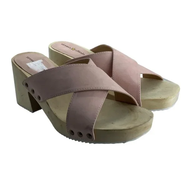SEVEN DIALS Malta Slide Sandals Women Sz 6.5 Chunky 3