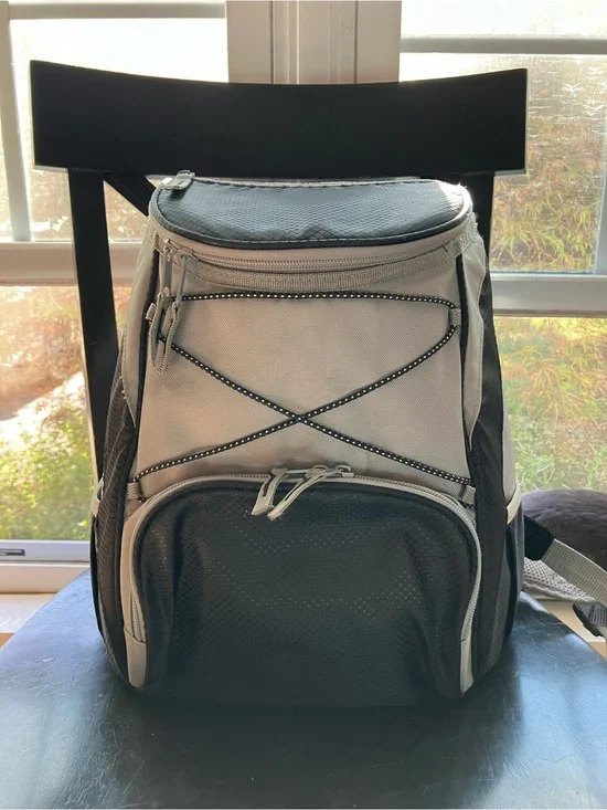 Men's Two-Tone Black and Gray Backpack Cooler