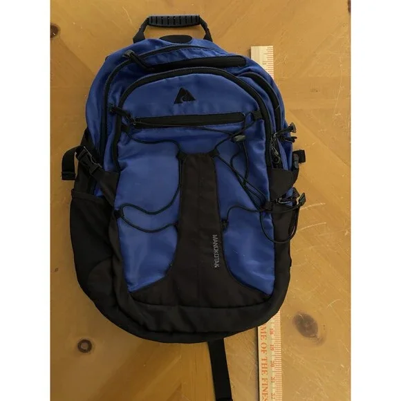 Manokotak Blue Black Backpack Hiking Travel School Laptop Daypack Outdoor Bag