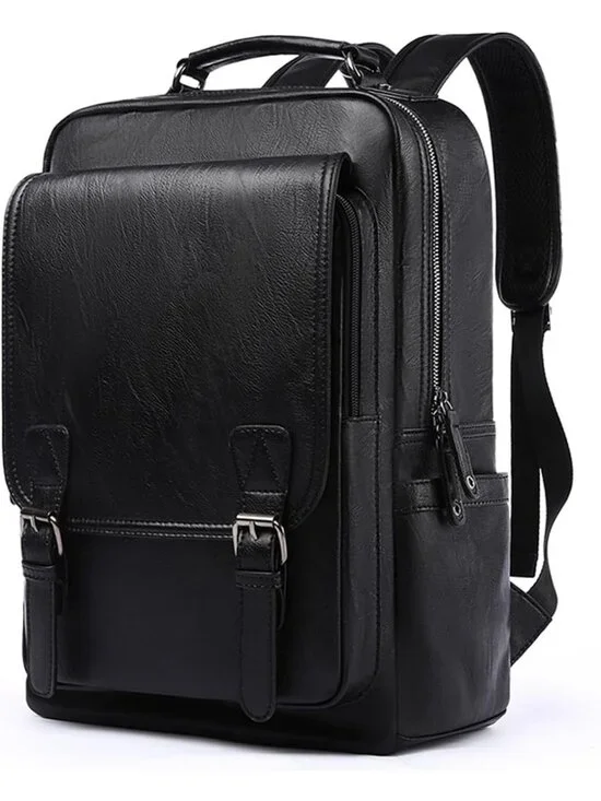 Vintage Leather Backpack for 15.6