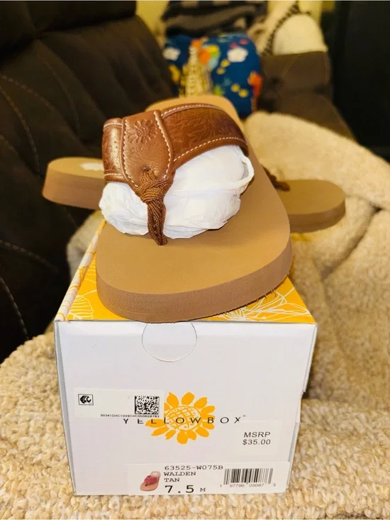 Yellow Box Women’s Walden Brown/Tan Flip Flop Sandals