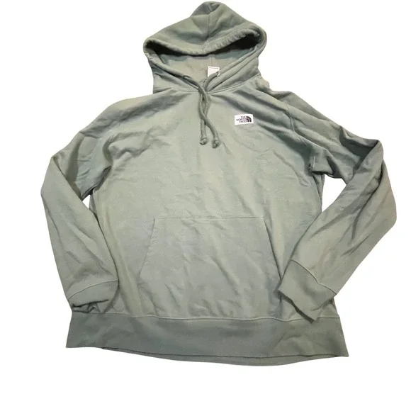 The North Face Mens XL Sage Green‎ Box Logo Pullover Hoodie Kangaroo Pocket