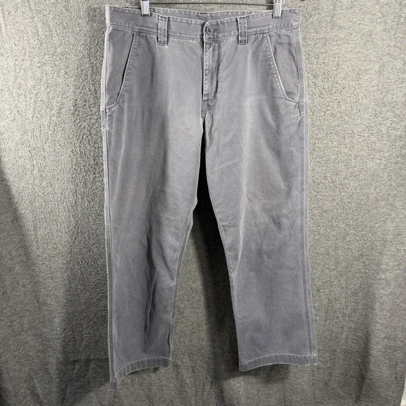 The North Face Canvas Chino Pants Mens 34x27 Gray Straight Leg Cotton Gorpcore