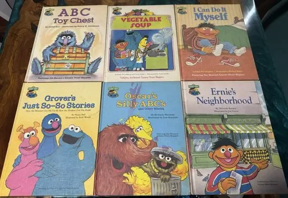 The Sesame Street Book Club x 6 Vintage Hardcover Children's Picture Bundle Lot
