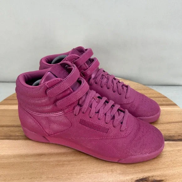 Reebok Freestyle Hi Face Stockholm Pink High Top Sneakers Shoes Girls Size 6