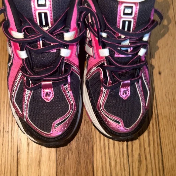 New Balance Kids' Pink and Black Athletic Sneakers