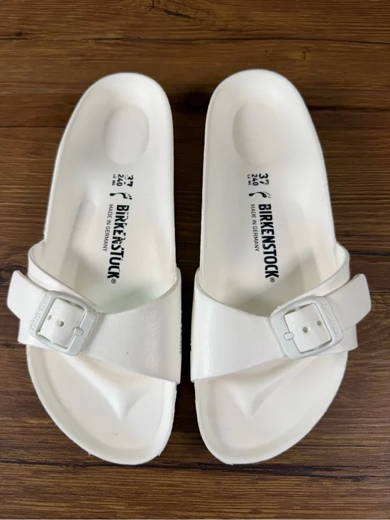 Birkenstock EVA Madrid Slides Sandals Women’s‎ Size 6 (37) White Shoes