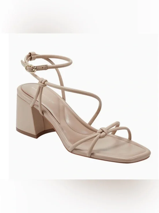 NEW Marc Fisher Women’s Size 10M Light Natural Tone Gurion Block Heel Sandal
