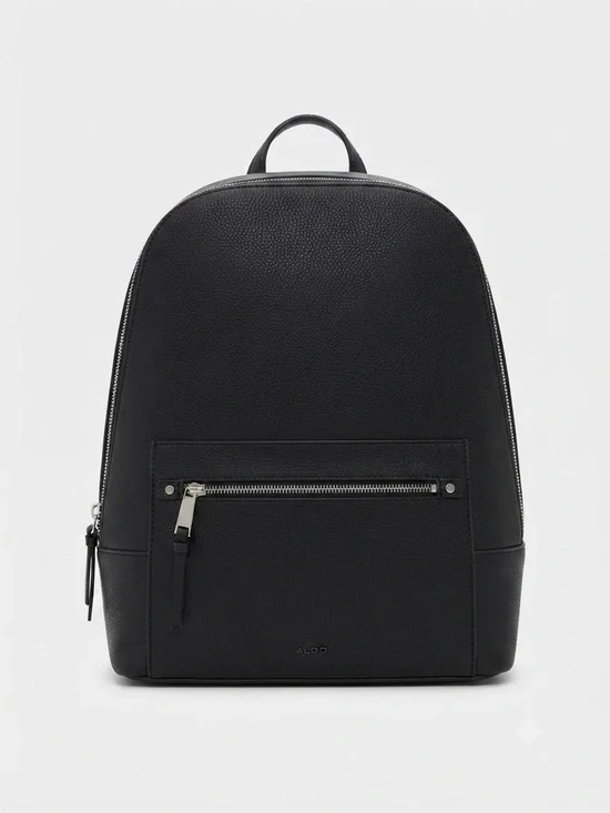 Aldo Black Pebbled Leather Minimalist Backpack