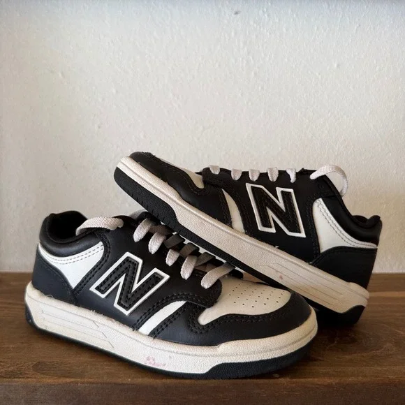 New Balance 480 Black White Kids Sneakers Size 12 PSB480BW