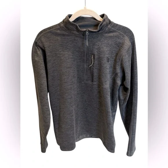 The North Face Quarter Zip Fleece Sweater Grey Black Heather Men’s Size Small