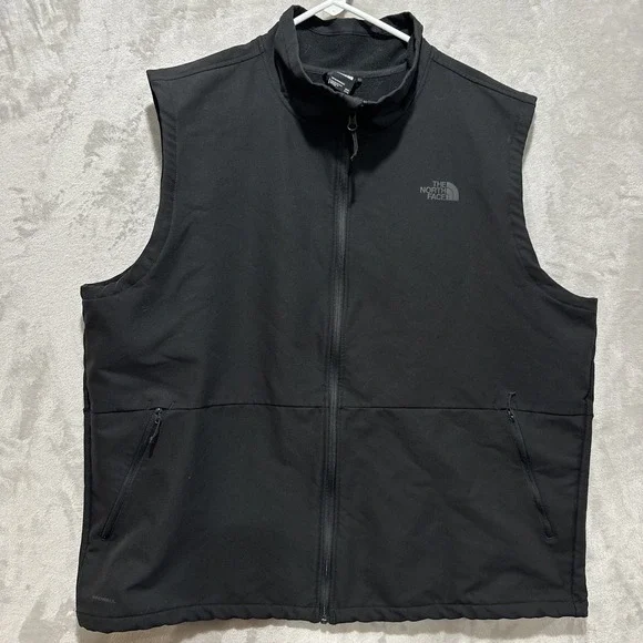 The North Face Men's Vest Size 3XL Black Full Zip Windwall Fleece Zipped Pocket