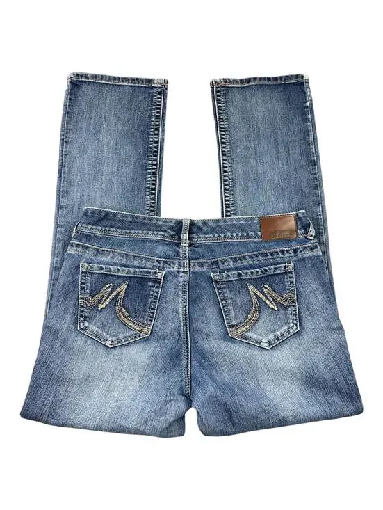 Maurices Medium‎ Wash Embroidered Bootcut Jeans