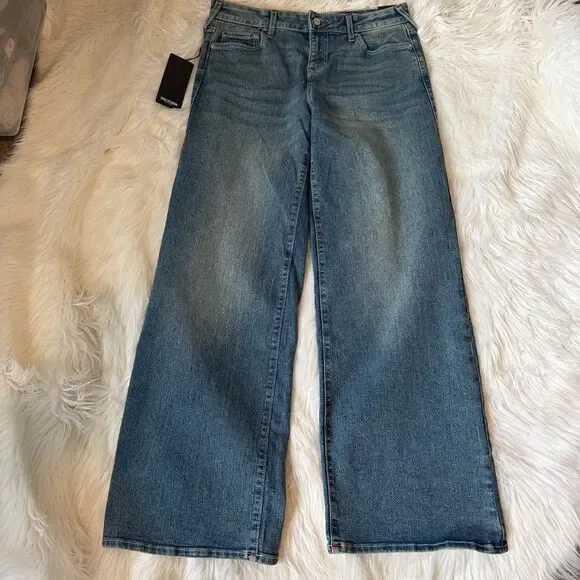 NWT True Religion Jeans Womens Bobbi Low Slung Baggy Blue Denim Stretch 28X32