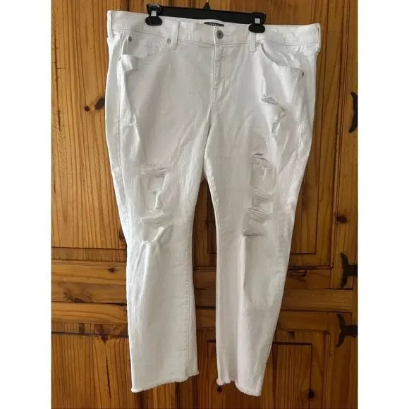 Torrid Distressed Crop Boyfriend Jeans