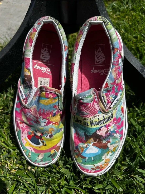 Vans x Disney Kids' Alice in Wonderland Slip-On Shoes