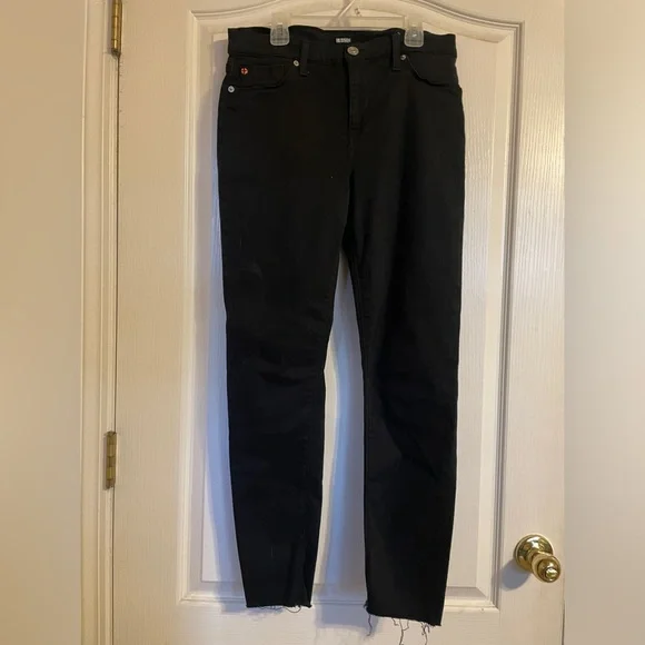 Hudson‎ Natalie Midrise Ankle Skinny Jeans Black Raw Hem Size 29 NWMAR409ZHE