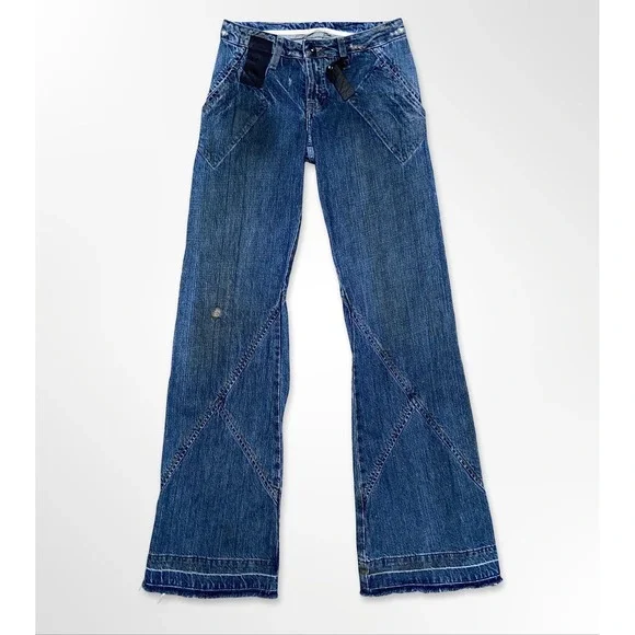 Vintage Rick Owens Fem Slab Spiral Jeans Early 00's ARCHIVE Size 25 Mud Stained