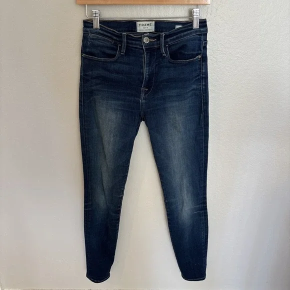 FRAME Le High Skinny Jeans Womens Size‎ 27 Blue Denim Columbia Road Wash