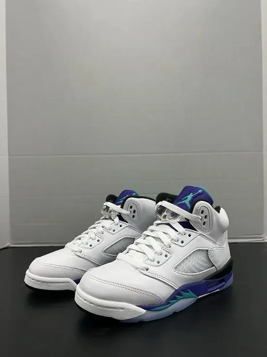 Air Jordan 5 Retro GS Grape 2025 HQ7980 100 Size 4.5 Kids Size 6 Women White