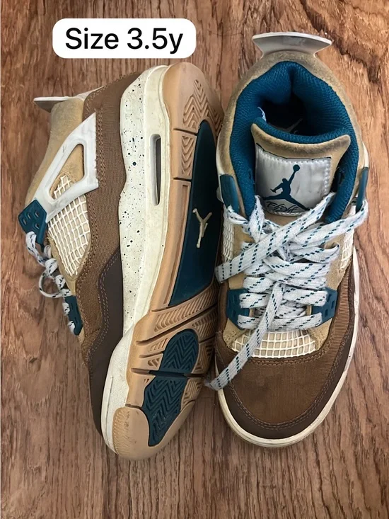Jordan Brown & Teal Retro-Style Kids' Sneakers