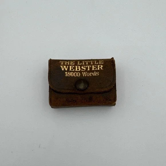 Antique The Little Webster 18000 Word Dictionary Miniature Leather Bound