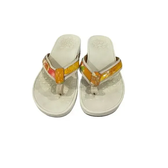 Vionic Tide Toe Post Sandals Women’s Size 7 Orthotic Comfort Floral Flip Flops