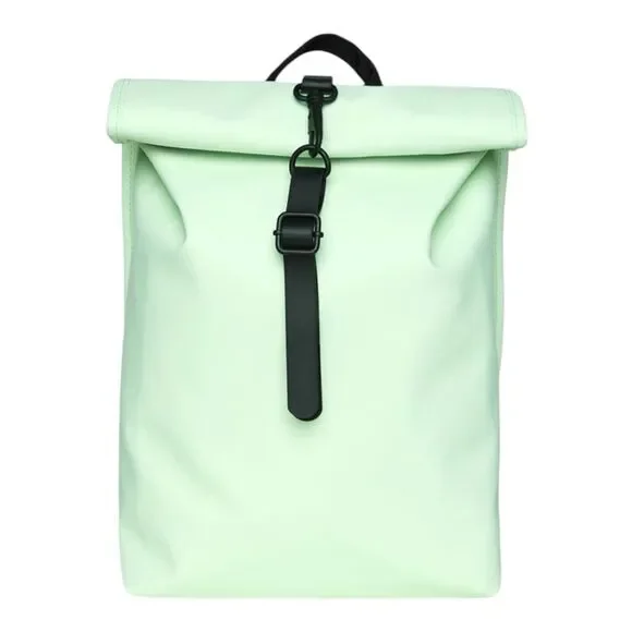 RAINS Backpack Rolltop Rucksack Mini Mineral Hike Waterproof Mint Green Gorpcore