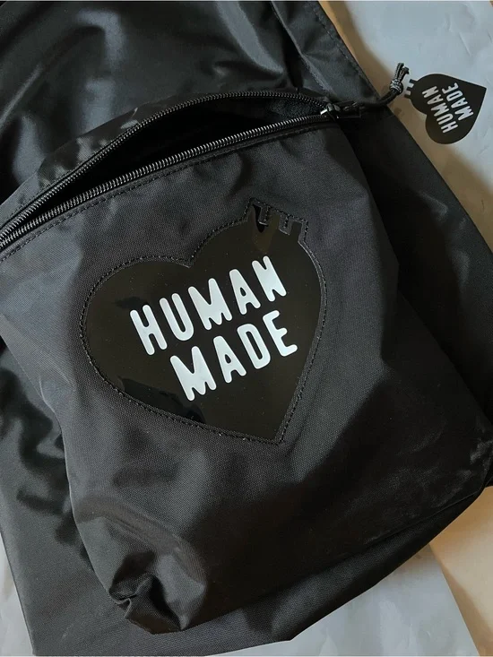 Human Made Black Heart Logo Backpack with Original Bag Proof of Purchase