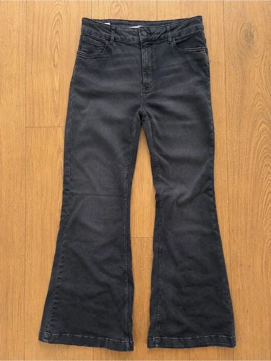 Pulz Women’s High Rise Bootcut/Flare Jeans Size 12 (Estimated) 32x33 Black