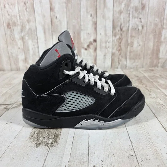 Jordan 5 Retro Black Metallic Reimagined Kids Sneakers HF3978-001 Size 1Y