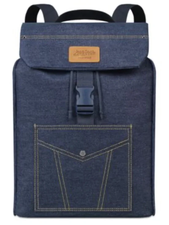Jean Paul Gaultier Dark Blue Canvas Backpack with Front Pocket