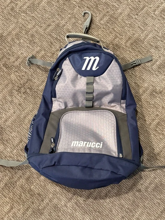 Marci Navy and Gray Baseball Backpack