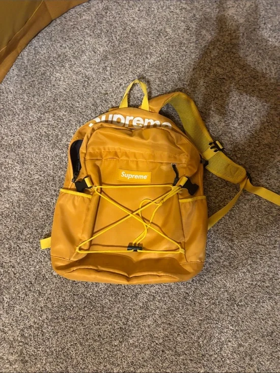 Supreme Yellow Mustard Backpack with Front Bungee