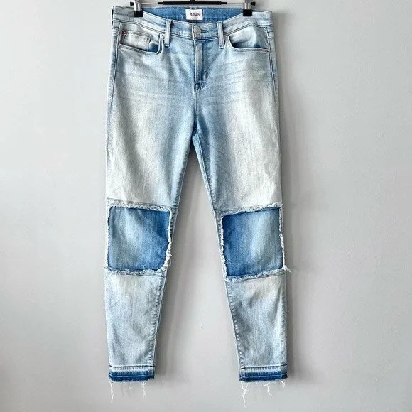 Hudson Suzie Midrise Ankle Super Skinny Denim | Light Wash Raw Hem | Size 29
