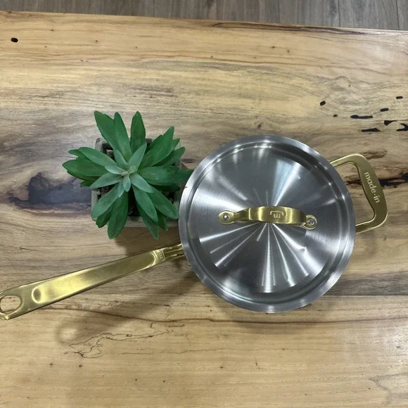 Made In 4 qt Ceramic Coated Stainless Steel Saucepan, Ind/Ele/Gas w/ Lid‎
