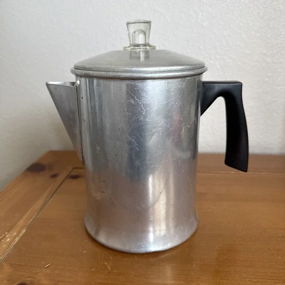Vintage Chilton Ware Aluminum Drip Coffee Pot 9 Cup Stove Top Camping