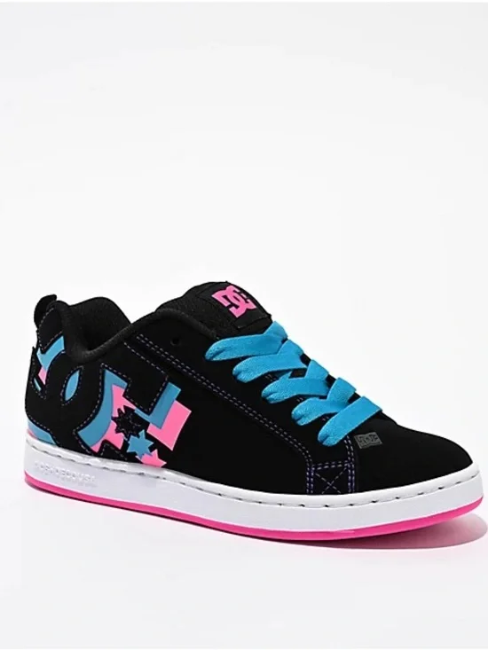 DC Shoe Court Graffik Neon Lights Skate Shoes Size 13 NEW