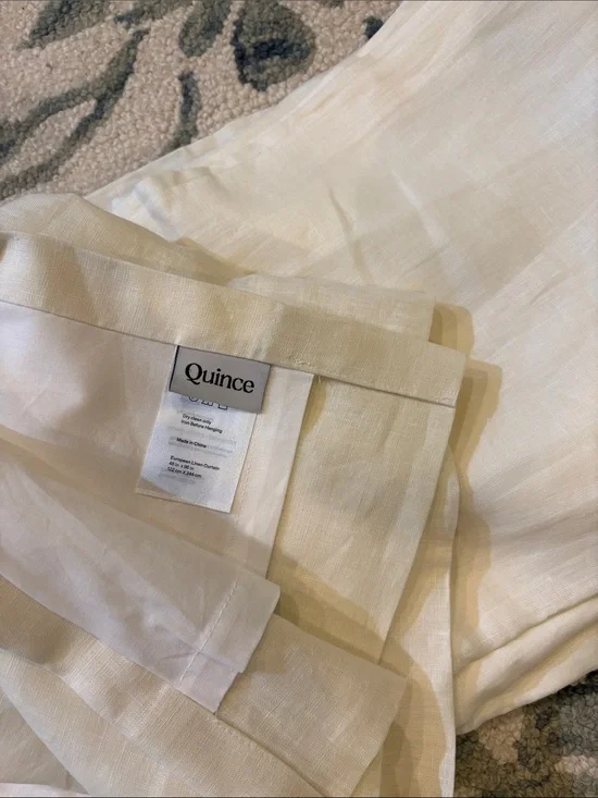 Quince European Luxe Linen Ivory Curtain  (one panel) 48x96