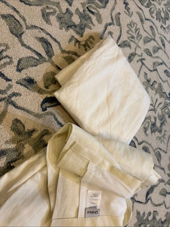 Quince European Luxe  Linen Ivory curtain 48x84 (one panel)