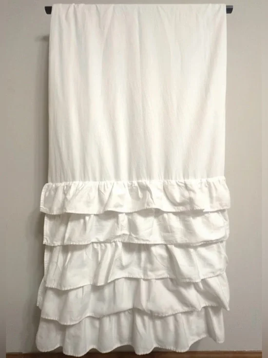 Pottery Barn Kids White Ruffle Blackout Curtains 43x90 Set of 4