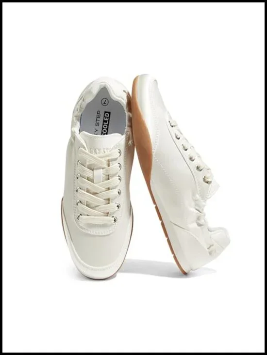 Women's Retro Fashion Sneakers - Ballet Casual Lightweight Walking Shoes - Non