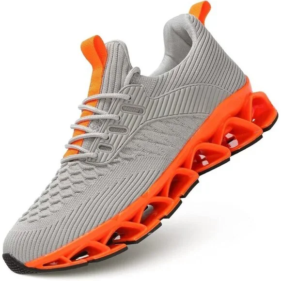 Women Orange Beige Slip-On Walking Running Shoes Blade Sneakers Non-Slip Comfort