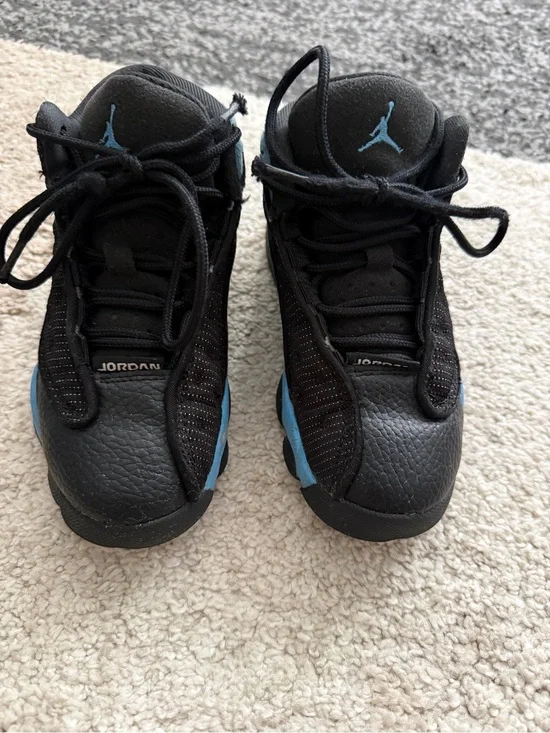 Nike Air Jordan 13 Black & Light Blue Retro Toddler 12C Basketball Shoes